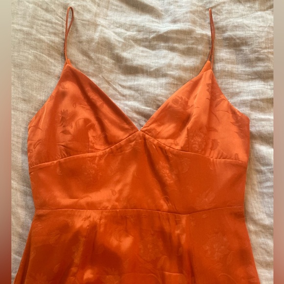 Revolve x Sau Lee Orange Floral Jacquard Dress - Picture 5 of 11